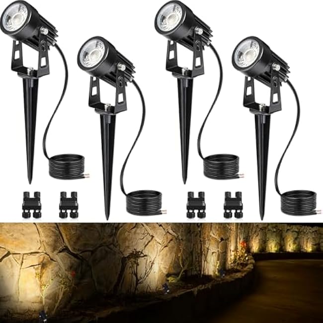 SUNVIE 3W Landscape Spotlights 3000K Warm White, 4 Pack