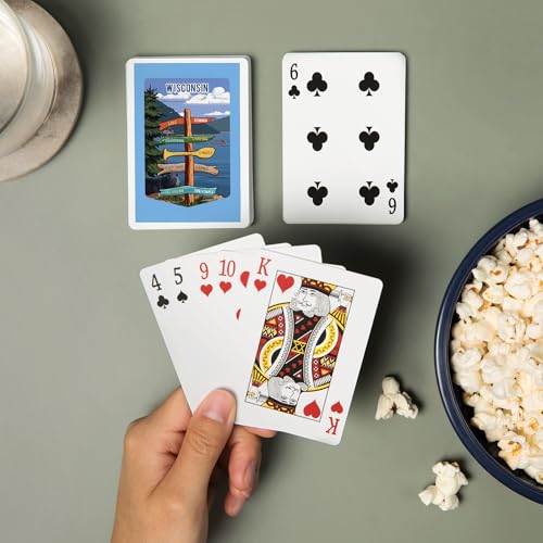 Baraja de cartas Wisconsin con 52 naipes tamaño póker miniatura 2