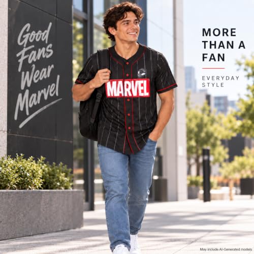 Marvel Mens Spiderman Baseball Jersey Novelty Fashion Spidey Shirt - image 3
