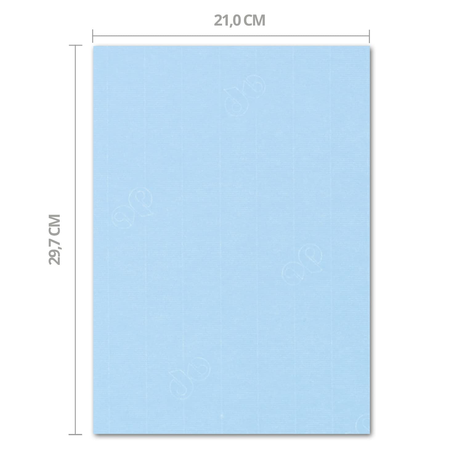 ARTOZ Papier listowy + papier do majsterkowania / karton do majsterkowania – DIN A4 297 x 210 mm – Eleganckie wytłoczenie – Wysokiej jakości papier kolorowy 220 g/m² – Papier do scrapbookingu 50 Stück 413 - Pastelblau
