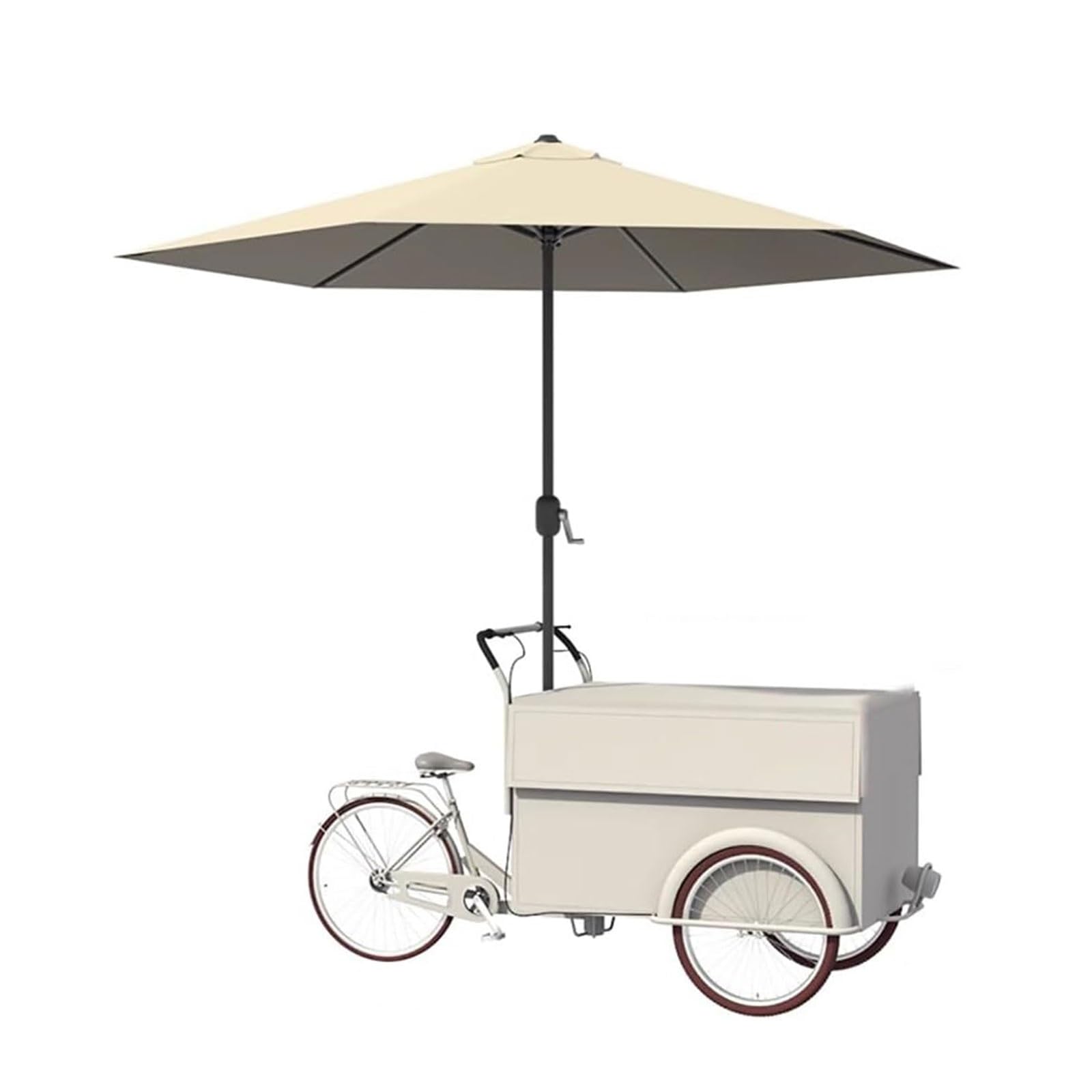 Mobile vending tricycle, Mobile Vending Tricycle Display Cart With Parasol, Multicolor(White)