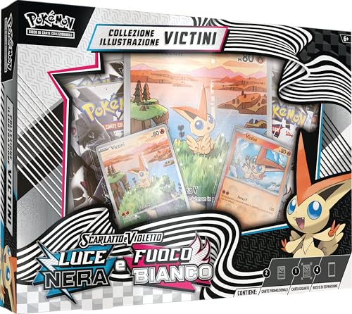 Pokémon: collezione illustrazione Victini - Unima del GCC Pokémon (una carta olografica a figura intera, quattro buste di espansione e una carta olografica gigante in stile rara illustrazione)