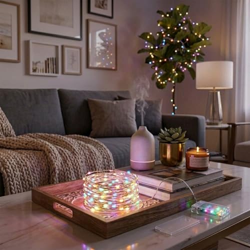 Image of Pack of 5 / 3Mtr / 30 LED's Battery Operated Magic Multi Fairy String /Strip Light with Copper Wire for DIY Lights for Festival, Indoor /Outdoor, Home Decoration (M /Fairy String Light)