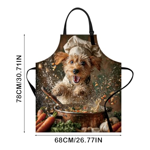 Image of Nuxovilar Cute Apron with Pockets, 26.77 * 30.7 Inches, Versatile for Meal Prep, Baking, Holiday Cooking