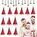 Belle Vous Gorro Navidad Papá Noel (12 Piezas) y Collar con Cascabel (12 Piezas) - Gorro Santa Claus Talla Única con 6 Estilos de Visera - Gorro para Disfraz Navidad Adulto, Niños – Fiesta Navidad