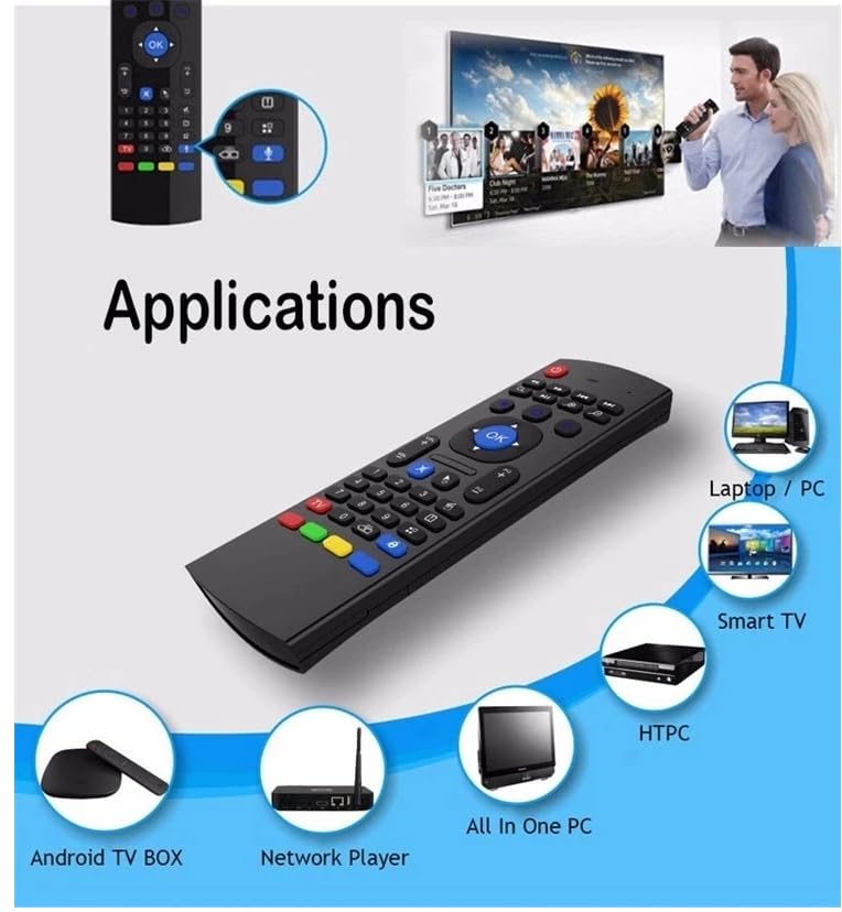 Image of AUSHA 3 in 1 Universal Air Mouse Remote (Mouse + Keyboard) - 2.4 Ghz Wireless Connection, Intelligent Learning (IR) Air Fly Smart for PC, Smart TV, Android TV Box