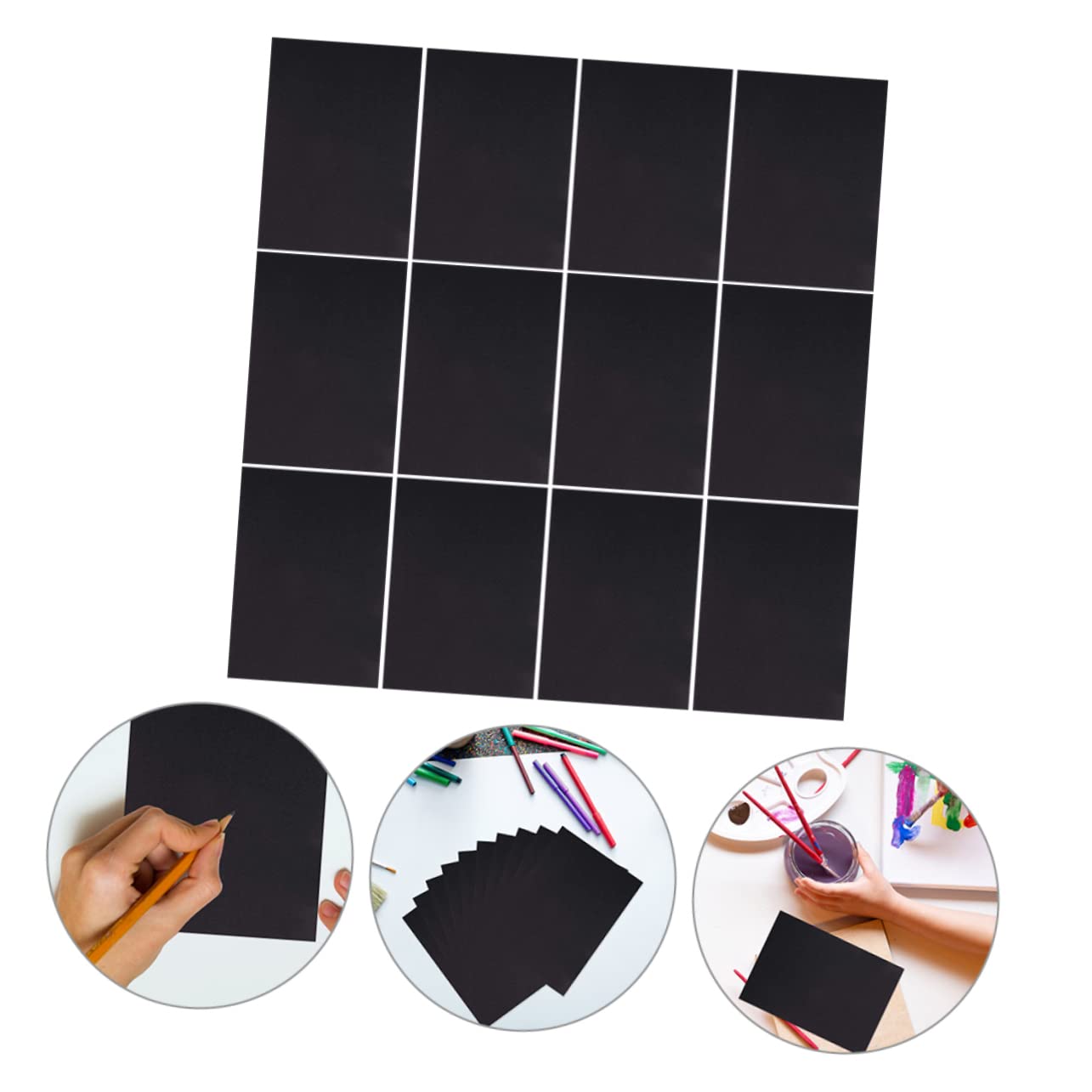 Papier à Dessin Noir 100 Pièces pour Garçon et Filles, Écriture et Peinture