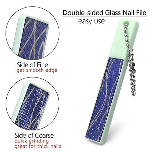 Sgnekoo Wide Jaw Opening Nail Clippers For Thick Fingernail Toenail Splash Proof Cutter Trimmer With Double-Sided Glass Nail File Set For Men, Women, Adults, Seniors(Metallic) #TOP4
