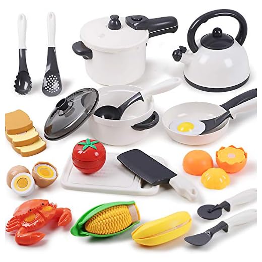 iPlay, iLearn Play Kitchen Accessories Set, Kids Cooking Toys, Toddlers Pots Pans Playset, Pretend Chef Cookware Appliance W/ Utensils, Fake Food, Birthday Gift for 3 4 5 Years Old Girls Boys Children