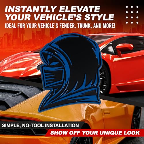 Image of Ninja Emblem, Custom 3D Car Badge - Universal Exterior Accessories for Car, Truck, SUV, Motorcycle (Set of 2) (Blue)
