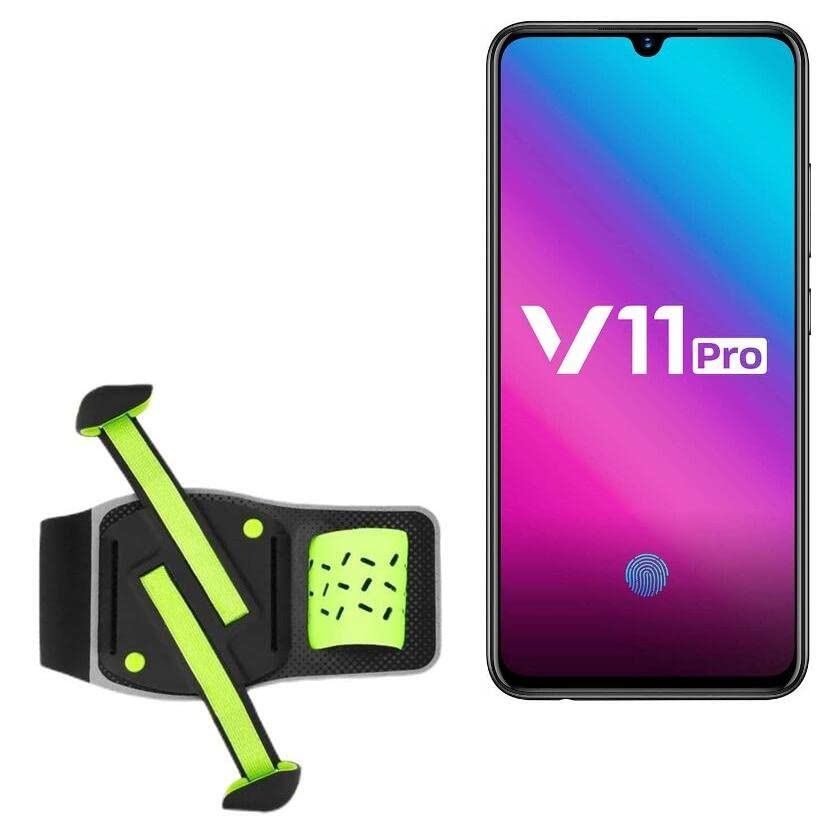 BoxWave Holster Compatible with vivo V11 Pro - FlexSport Armband, Adjustable Armband for Workout and Running - Stark Green