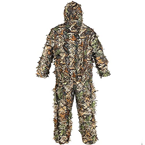 Ghillie Suit - 3D Jagdbekleidung Herren Set | Tarnanzug Jagd Wald | Woodland Dschungel Ghillie Suit | Camouflage Anzug Kleidung | Blätter Ghillie Anzug Bestehend Aus Jacke, Hose