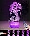 Produktbild 3D Meerjungfrau Lampe LED Nachtlicht mit Fernbedienung, QiLiTd 16 Farben Wählbar Dimmbare Touch Schalter Nachtlampe Geburtstag Geschenk, Frohe Weihnachten Geschenke Für Mädchen Männer Frauen Kinder
