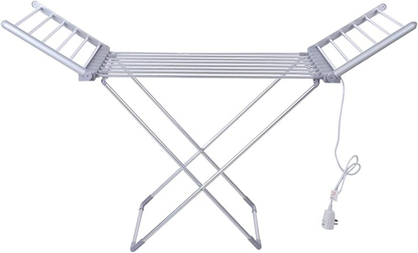 Expandable and Collapsible Wing Drying Rack Dry-Silver, Electric Heating Drying Rack, Applicable to Indoor Or Outdoor Voltage: 110-230V