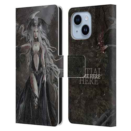 Coque cuir iPhone 14 Plus Nene Thomas étui portefeuille personnalisé dragon crâne