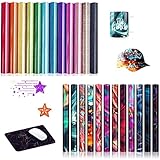 Heflashor Glitter Heat Transfer Vinyl Bundle, Infusible Transfer Paper Heat Sublimation for Mugs, 12