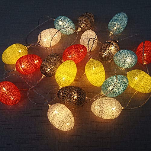 WesGen 20 Easter Egg LED String Lights Battery Operated Fairy String Lights Easter Holiday Party Home Decoration (Colorful,8 Modes) - Thumbnail 5