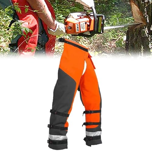 Pantalones de protección para motosierra, pantalones de seguridad anticorte de 9 capas con cinturón ajustable para registrar y cortar, ropa de trabajo duradera