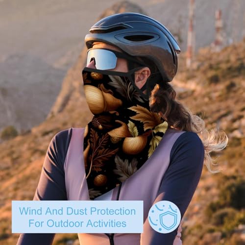 4 Pieces Thanksgiving Acorn Neck Gaiter Bandana Face Mask, Sun Cooling Scarf Gator Cover Head for Men Women2