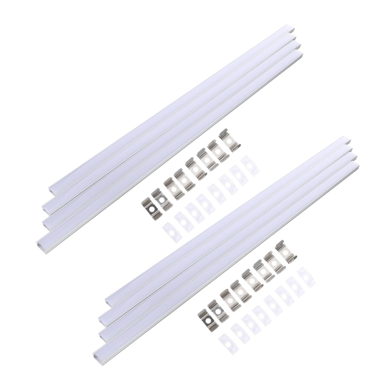 8sets U-Shaped Led Strip Light Channel Kit of Aluminum Housing Diffuser Cover for Easy Installation and Enhanced Lighting Effects