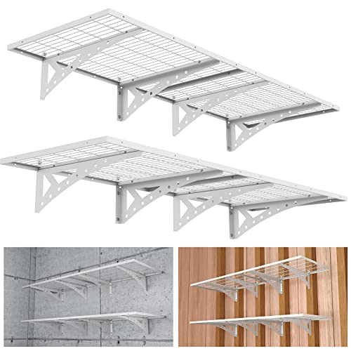 Sanhang 2-Pack 2X6Ft Garage Storage Rack, Suitable For Garage, Storage Room Wall-Mounted Storage Shelf, White #TOP2