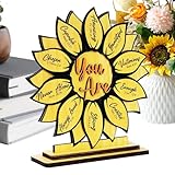 Sonnenblumen Schreibtischdekoration - Christliche Religiöse Glaubensinspirierte Geschenke - Doppellagiges Sonnenblumen Holzschild,Für Frauen Ehefrau Freundin Tochter Schwester Freundinnen Weibliche Ko