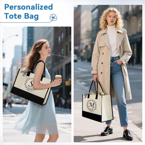 Bolsa Tote de Lona Personalizada con Inicial miniatura 2