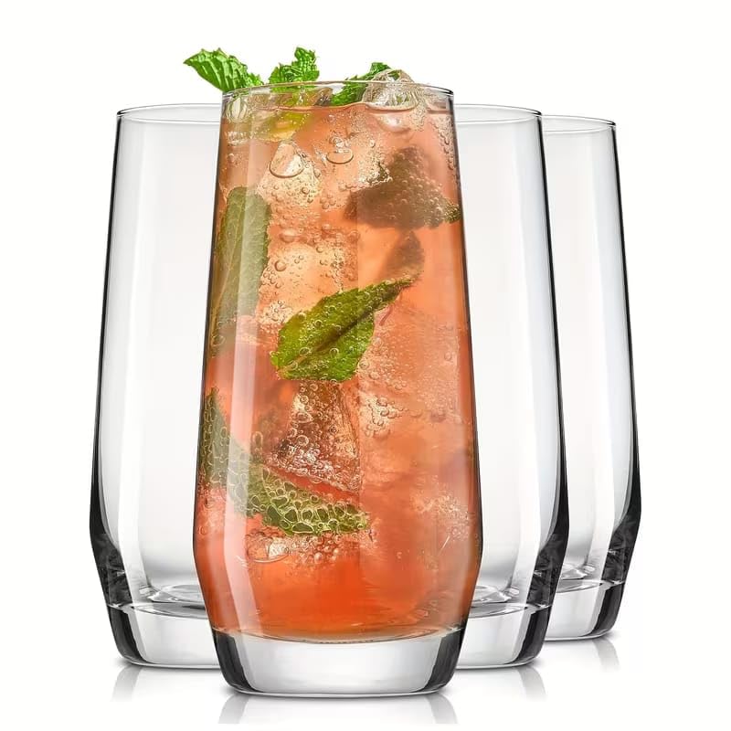 Image of PrimeWorld Juice Glass 350 ml - Set of 6 | Premium Transparent Drinking Glass Set for Water, Juice, Soft Drinks, Mocktails & Everyday Use | Elegant Glassware for Home, Kitchen & Parties
