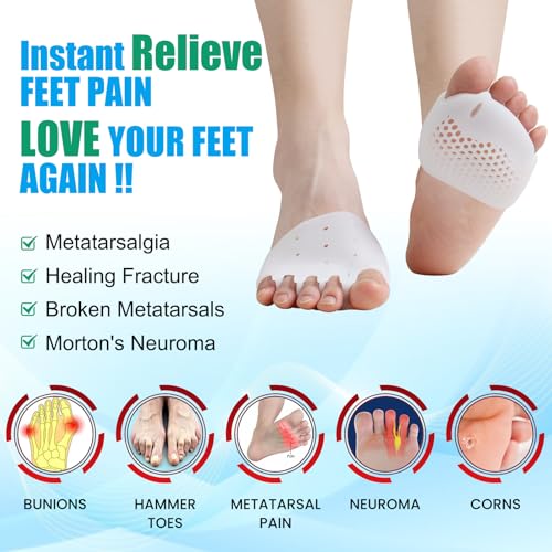 Image of Ball of Foot Cushions, (4PCS) Metatarsal Pads(White,Nude)
