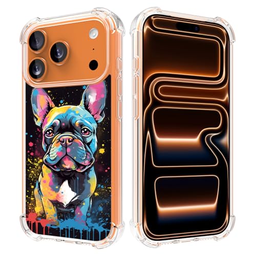 Coque iPhone OO Pro 2025 antichoc transparente fine avec motif graffiti bouledogue français