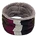 Produktbild WHSHINE Unisex Schlauchschal Winter Outdoor Warm Loop Schal Elegante Streifen Fleece Gestrickt Schal Multifunktionstuch Winddicht Halswärmer Nackenwärmer Schal für Radsport Ski Motorrad(A,1PC)