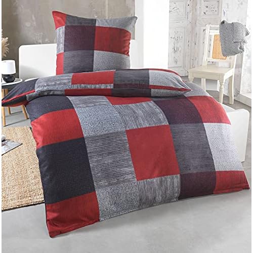 one-home Winter Bettwäsche Thermo Fleece Kuschelig Warme Bettbezüge Flauschig Warm Weich, Größe:2 teilig 135x200 cm, Farbe:Geometrisch grau 5 DreamHome Warme Winter Mikrofaser Termo Fleece Bettwäsche 135x200 155x220 200x200 für die Kaltejahreszeit Modern, Größe:135 x 200 cm, Design - Motiv:Design 2
