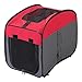 Iris Ohyama, Sac de transport / cage transport pliable 2 grandes ouvertures à glissière, ventilation optimale pour chat & chien - Portable Fold Pet Crate DCC1143C S, Rouge