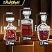 Whiskey Decanter Set of 3 Glass Liquor Decanters, Alcohol Bottles with Airtight Decanter for Tequila, Vodka and Brandy Unique Whiskey presents for Man, Dad, Husband and Home Bar Decor (28oz*2, 31oz*1)