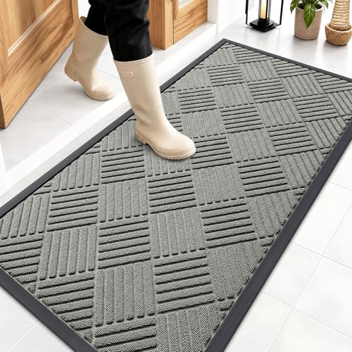 Image of OLANLY Front Door Mat Outside Entrance 47x23, Waterproof Heavy-Duty Doormat