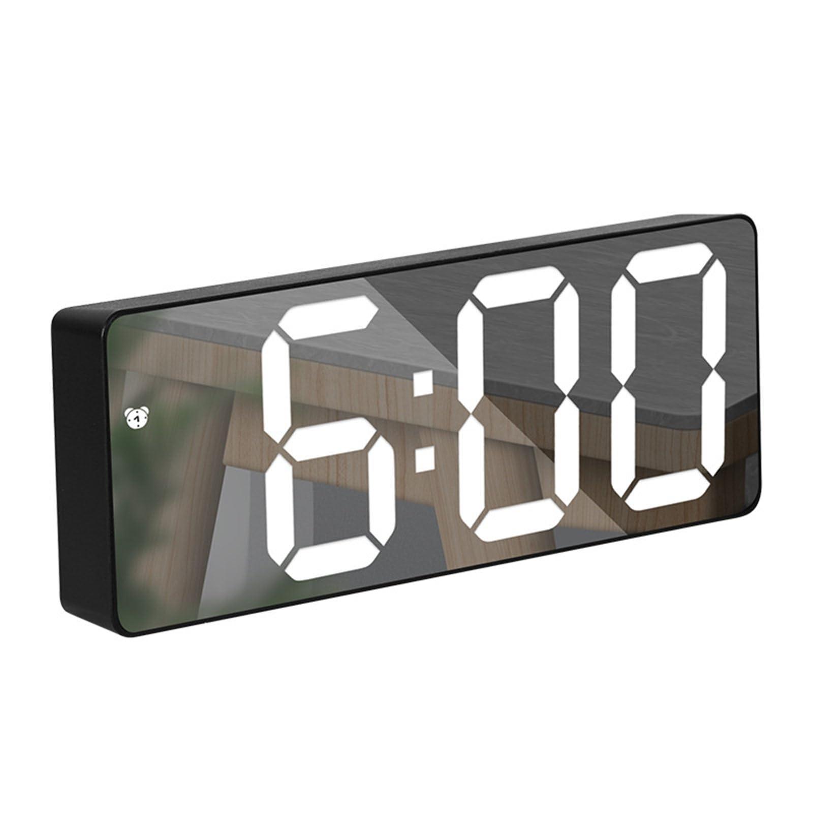 HDOYTXXM Mirrored Design LED Digital Alarm Clock with Alarm Dimming Date Day of Week Temperature Display for Bedroom Table Decors Stylish Mirrored Clock
