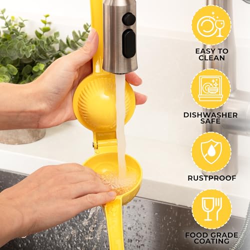 Image of Zulay Kitchen Metal Lemon Squeezer - Handheld Lemon Juicer Squeezer - Easy to Use Citrus Juicer - Manual Press for Extracting the Most Juice Possible - Extracts Every Last Drop