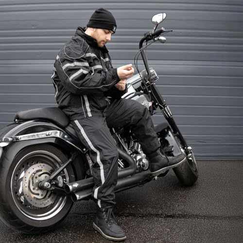 NexGen SH2331 Men's Black Water Resistant Rain Suit with Reflective Tape4