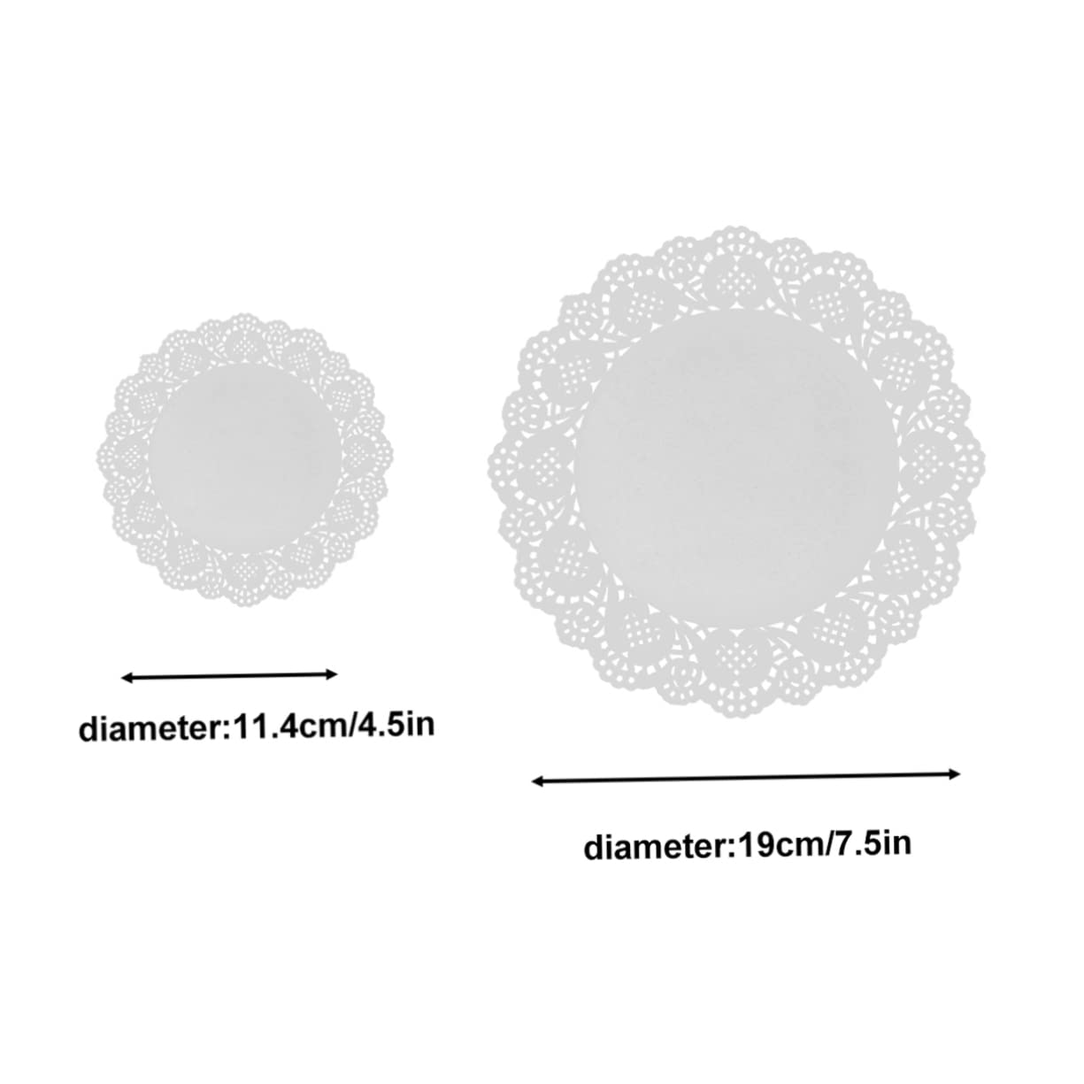 CIYODO 200 Sheets of Decorative Round Paper Doilies White Lace Paper Coasters Mats Oil Absorbent for Table