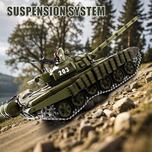 Image of 1 /16 RC Tank, Heng Long Soviet Union T-72 model Army Toy with Smoke, Sound, Light, 2.4G Remote Control Tank That Shoot with Upgraded Metal Track, Idler and Sprocket Wheel, Steel Gearbox, Two Batteries