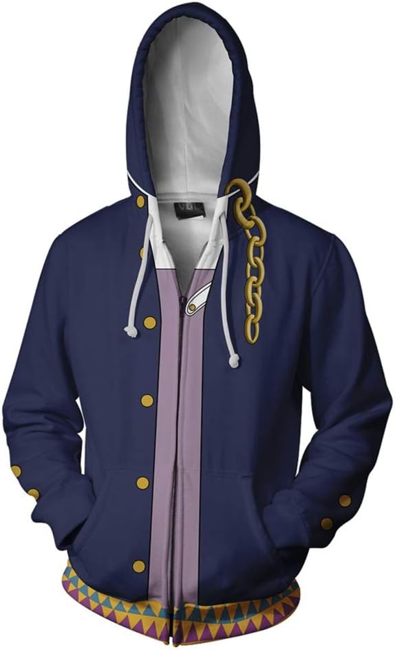 Anime Cartoon Cosplay Bizarre Costume Hoodie 3D Printed Zipper Jacket (Small, Color 1)