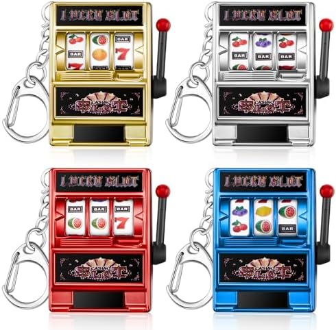 Panelee Slot Machine Keychain Las Vegas Keychains Mini Casino Key Chains Kawaii Keychain for Christmas Las Vegas Party Gifts
