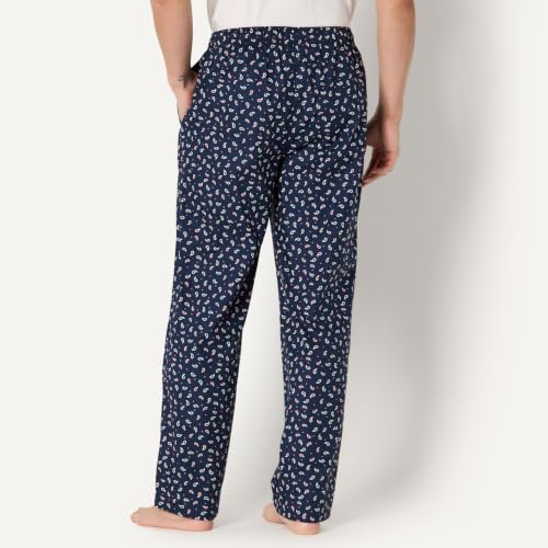 Image of Amazon Essentials Men's Cotton Poplin Straight-Fit Pajama Pants with Pockets, Elastic Waist, Drawstring