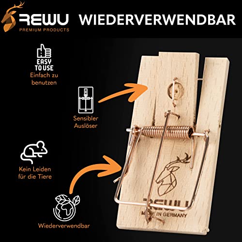 Mausefalle Schlagfalle ReWu aus Holz – 10 Stück mit Anleitung