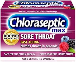 Chloraseptic Max Strength Sore Throat Lozenges, Wild Berries Flavor, 15 Count