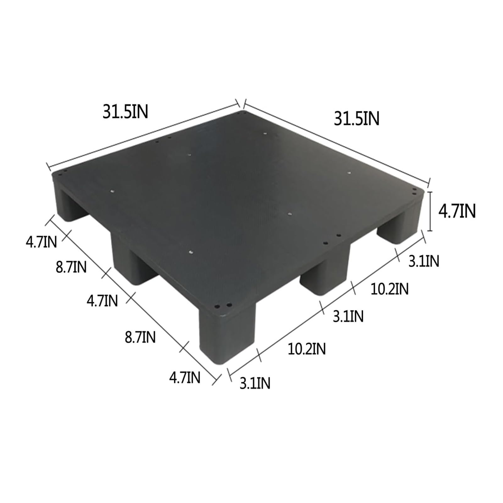 Pallet in plastica resistente, capacità di 2.000 libbre(Gray,31.5x31.5x4.7in-5 Set)