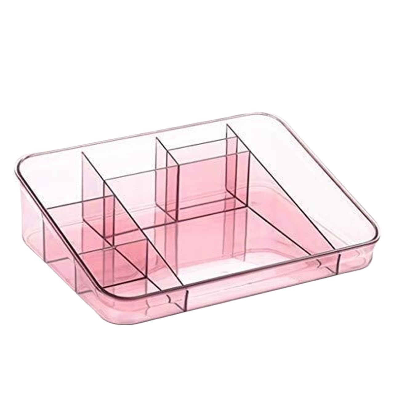 Caja Maquillaje Organizador Caja De Acabado De Plástico para Almacenamiento De Cosméticos De Oficina De Plástico Transparente Simple Productos Belleza(Pink)