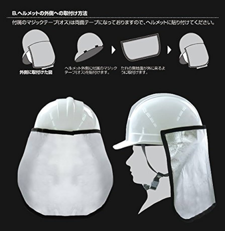 Amazon｜防災ヘルメット+ アルミ防炎たれ付き(防炎カバー) BR