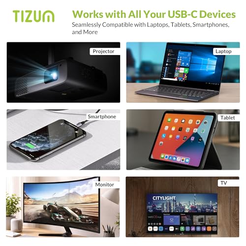 Image of Tizum 5-in-1 USB C HUB with Ultra HD 4K HDMI @30Hz, 100W PD Charging, Ethernet 100Mbps, USB 3.0 5Gbps, USB 2.0, Aluminium Alloy Shell, Type C Multiport Adapter for MacBook, Laptop, Tablet, Plug & Play