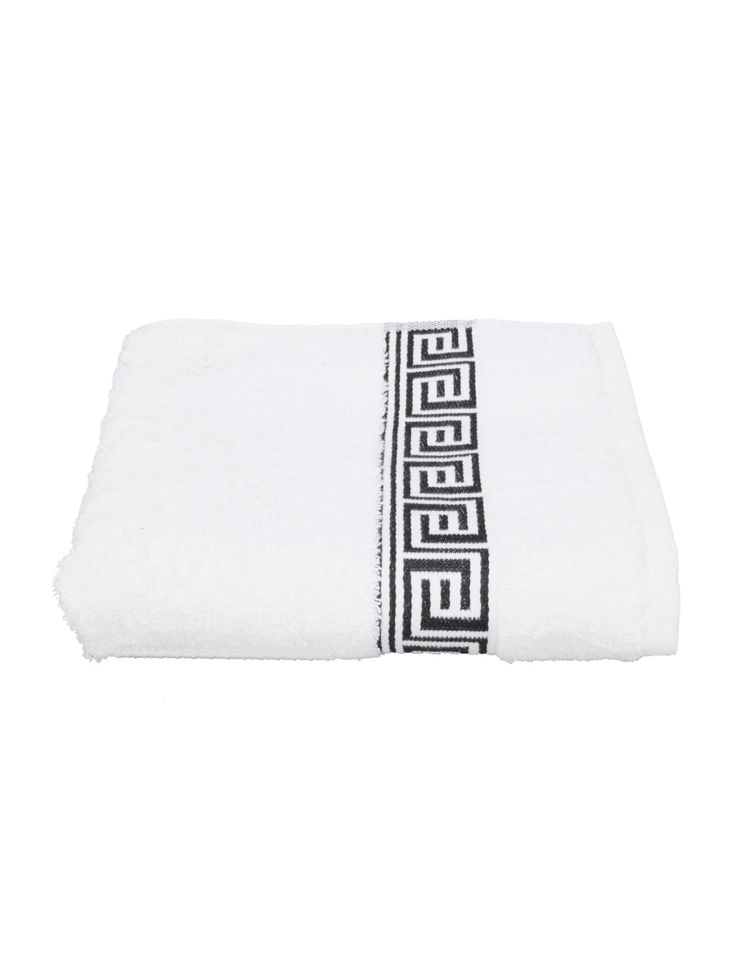 Julie Julsen Lot de 6 serviettes de toilette sans produits chimiques - 600 g/m² - Blanc et noir - 50 x 100 cm - 100 % coton - Certifié Öko-Tex Std 100 - Doux et absorbant - Lavable en machine